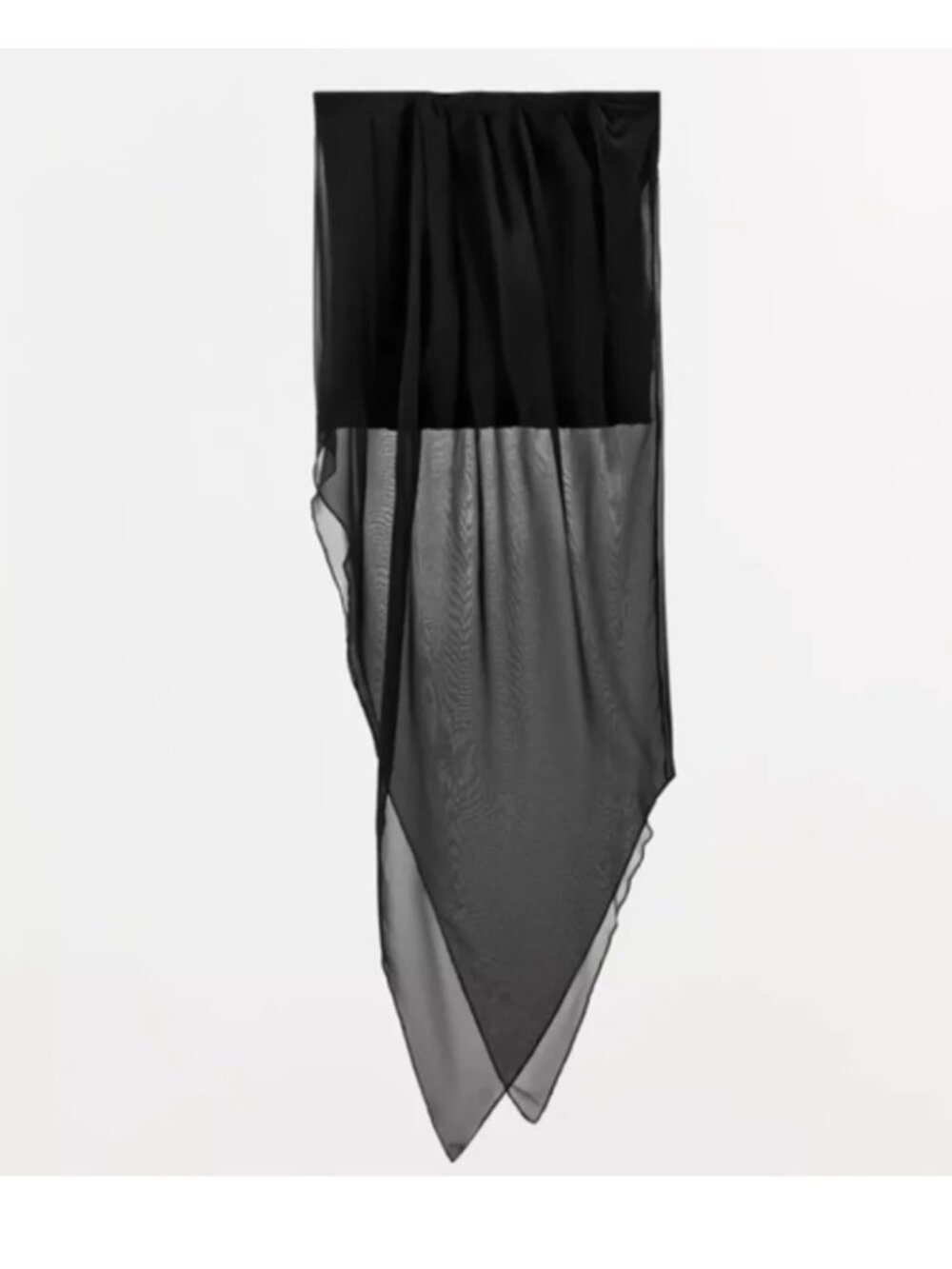 ZARA STRAPLESS LONG SHEER TOP BLACK - M - Picture 5 of 10
